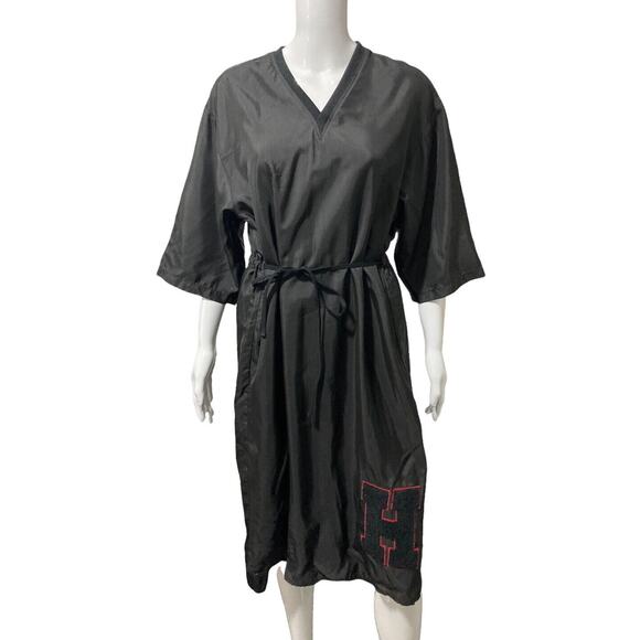 HACHE Womens Black Drawstring Garterized V-neck Midi Casual Dress Size 40 US 4 - Picture 1 of 11